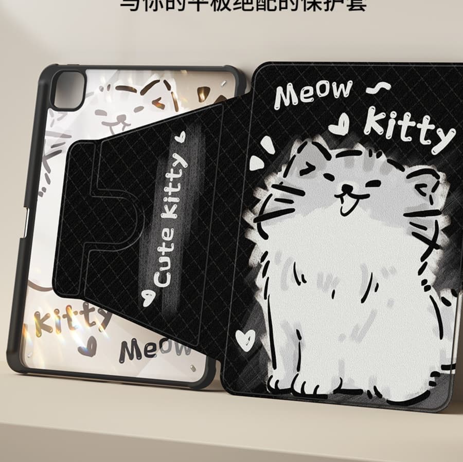 タブレットケース iPad/iPad Air/iPad Pro/mini/ タブレットケース 猫ちゃん集合 回転式保護カバー