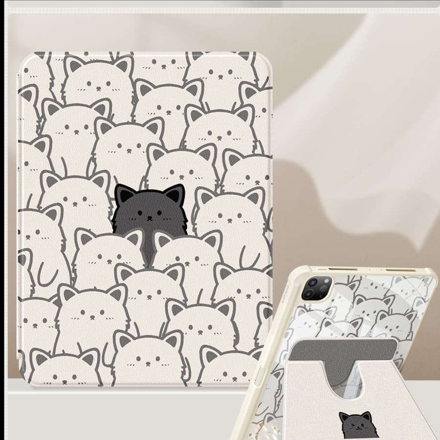 タブレットケース iPad/iPad Air/iPad Pro/mini/ タブレットケース 猫ちゃん集合 回転式保護カバー