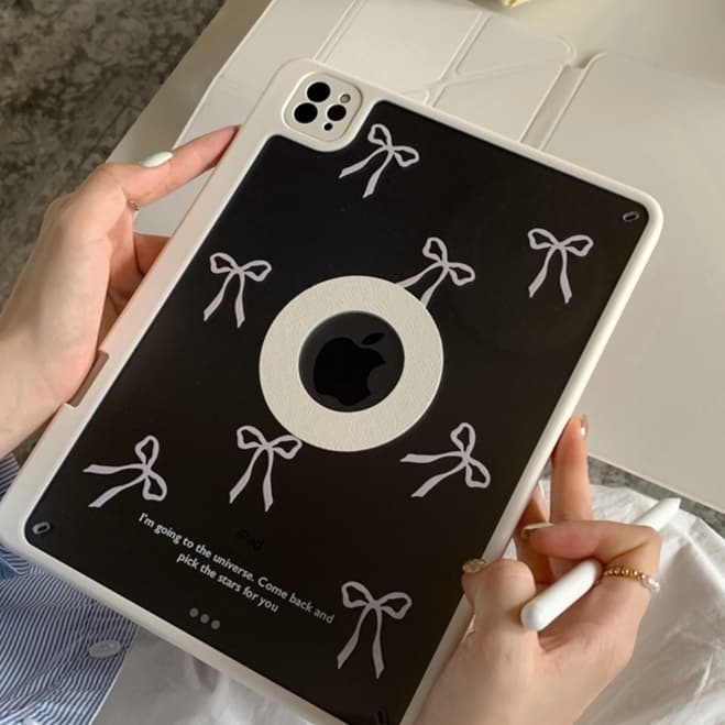 タブレットケース iPad/iPad Air/iPad PRo/miniタブレットケース リボン模様 折り畳み式保護カバー