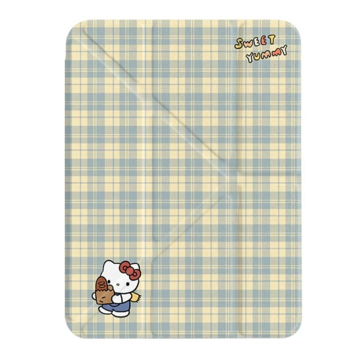 タブレットケース iPad/iPad Air/iPad Pro/mini チェック柄くまちゃん抱っこ保護カバー
