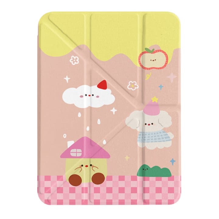 タブレットケース iPad/iPad Air/iPad Pro/mini チェック柄くまちゃん抱っこ保護カバー