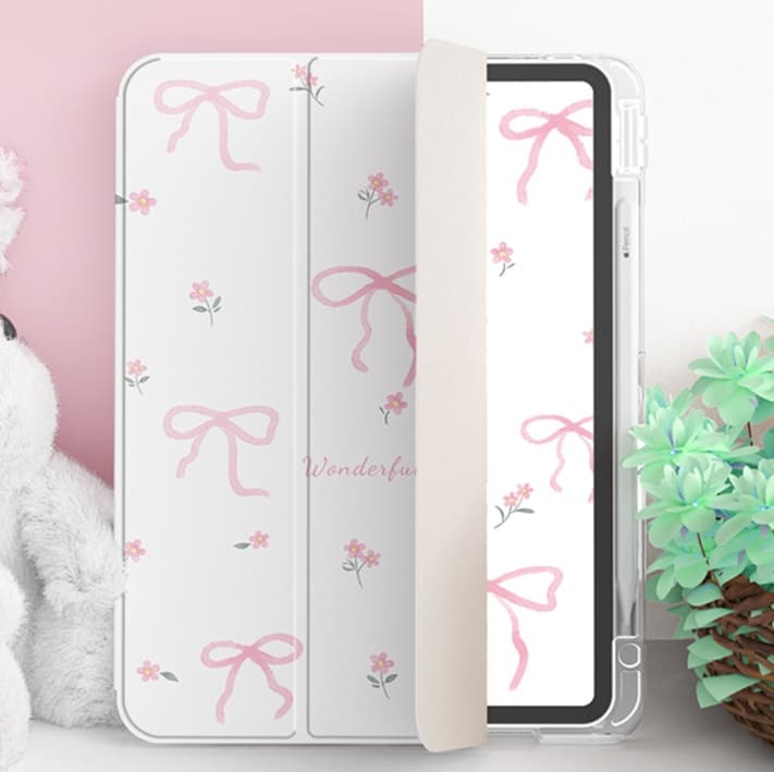 タブレットケース iPad/iPad Air/iPad Pro/mini リボン柄 保護ケース 分離式タブレットカバー