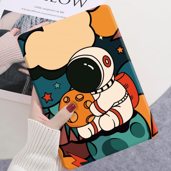 タブレットケース iPad/iPad Air/iPad Pro/mini 宇宙飛行士と猫ちゃん 可愛いタブレット保護カバー