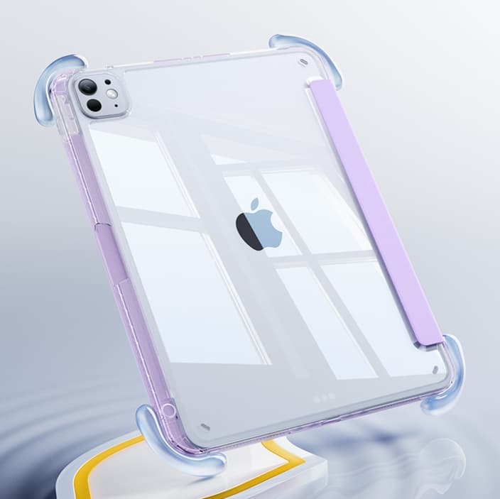 タブレットケース iPad/iPad Air/iPad Pro/mini 三つ折り透明保護ケース 超薄型スタンド機能付き