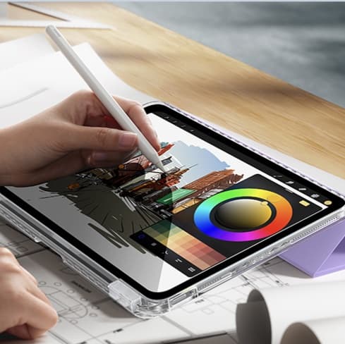 タブレットケース iPad/iPad Air/iPad Pro/mini 三つ折り透明保護ケース 超薄型スタンド機能付き