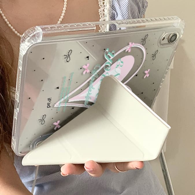 タブレットケース ハート模様 折り畳み式タブレット保護カバー iPad/iPad Air/iPad Pro/mini