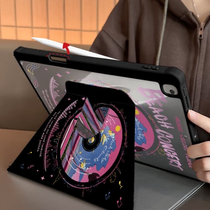 タブレットケース iPad/iPad Air/iPad Pro/mini 音楽祭レコードデザイン 折りたたみタブレットケース