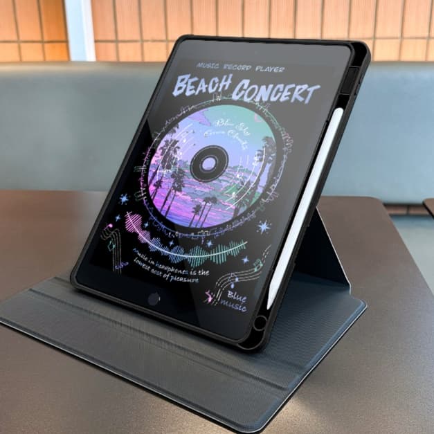 タブレットケース iPad/iPad Air/iPad Pro/mini 音楽祭レコードデザイン 折りたたみタブレットケース