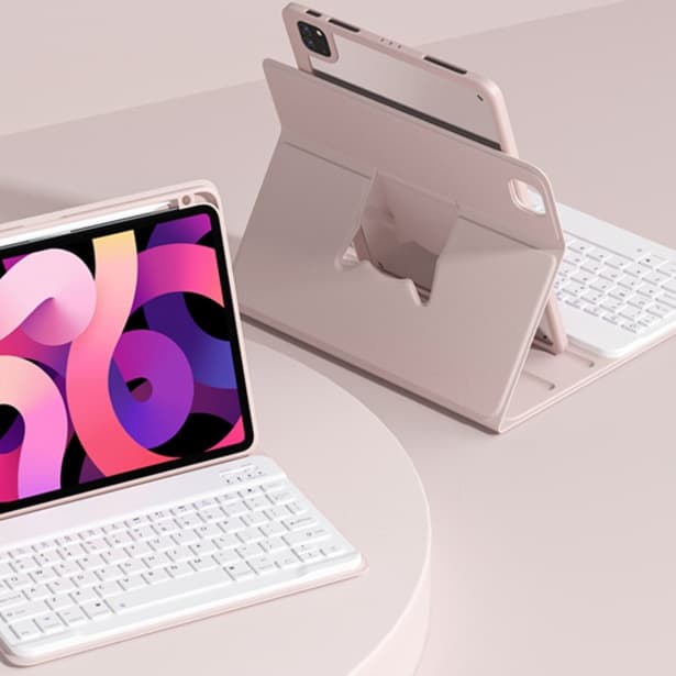タブレットケース iPad/iPad Air/iPad Pro/mini 回転式タブレットスタンド マック風キーボード付き