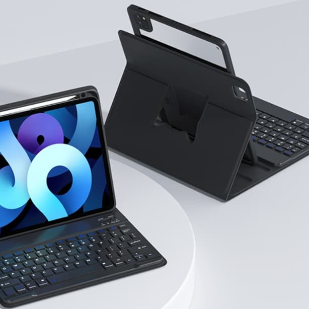 タブレットケース iPad/iPad Air/iPad Pro/mini 回転式タブレットスタンド マック風キーボード付き