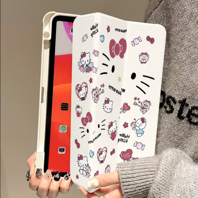 タブレットケース iPad/iPad Air/iPad Pro/mini 猫キャラクター柄 折り畳み式保護タブレットケース