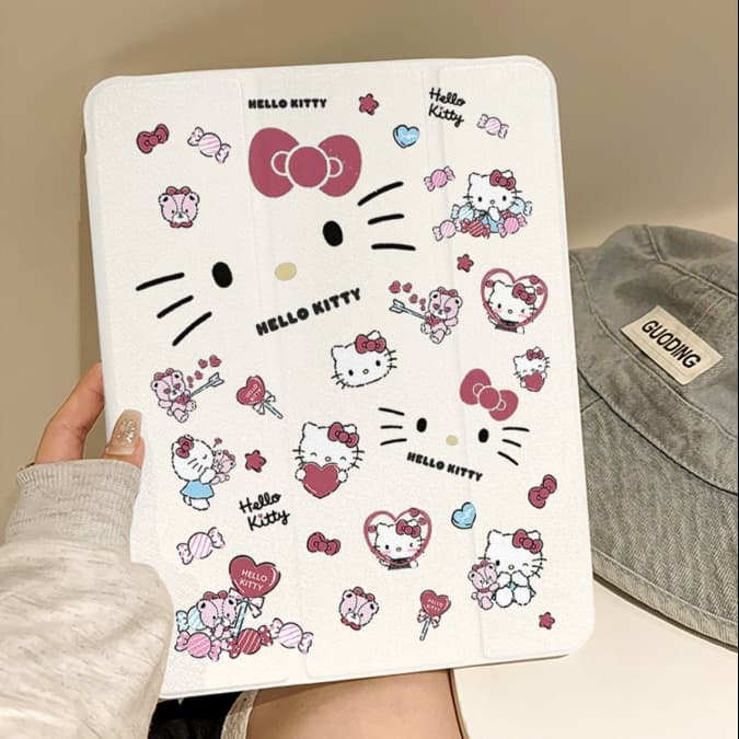 タブレットケース iPad/iPad Air/iPad Pro/mini 猫キャラクター柄 折り畳み式保護タブレットケース