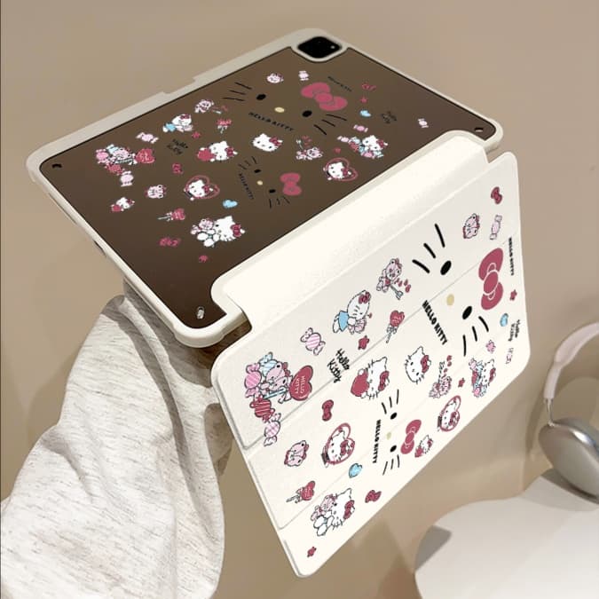 タブレットケース iPad/iPad Air/iPad Pro/mini 猫キャラクター柄 折り畳み式保護タブレットケース
