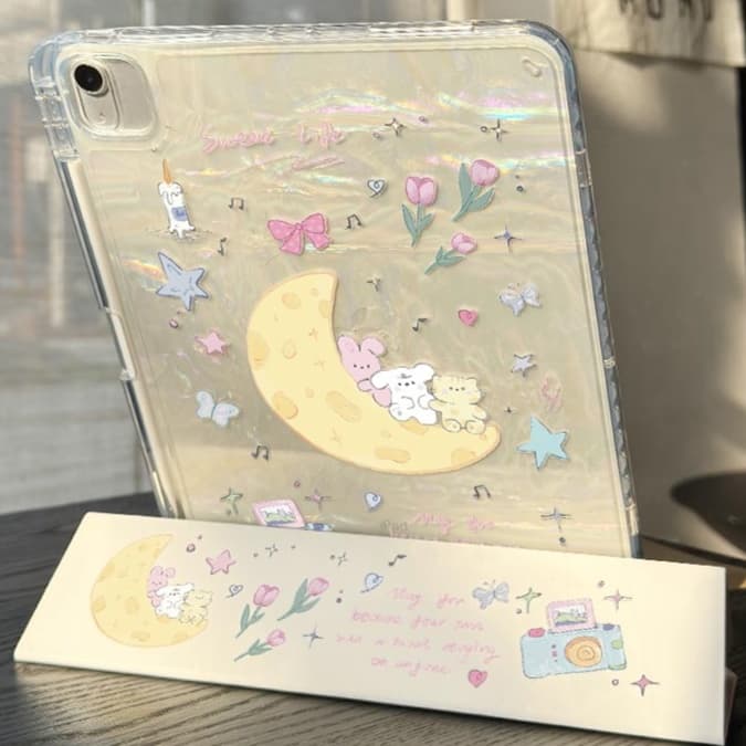 タブレットケース iPad/iPad Air/iPad Pro/mini 月と動物たちの夢見るタブレットカバー