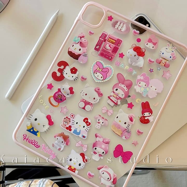 タブレットケース iPad/iPad Air/iPad Pro/miniサンリオキャラクター立体飾り付きタブレット保護ケース