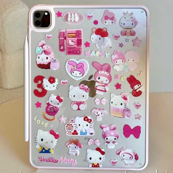 タブレットケース iPad/iPad Air/iPad Pro/miniサンリオキャラクター立体飾り付きタブレット保護ケース