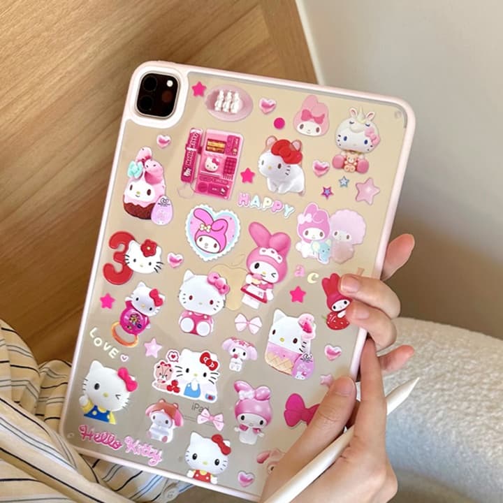 タブレットケース iPad/iPad Air/iPad Pro/miniサンリオキャラクター立体飾り付きタブレット保護ケース