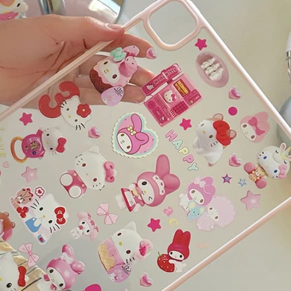 タブレットケース iPad/iPad Air/iPad Pro/miniサンリオキャラクター立体飾り付きタブレット保護ケース