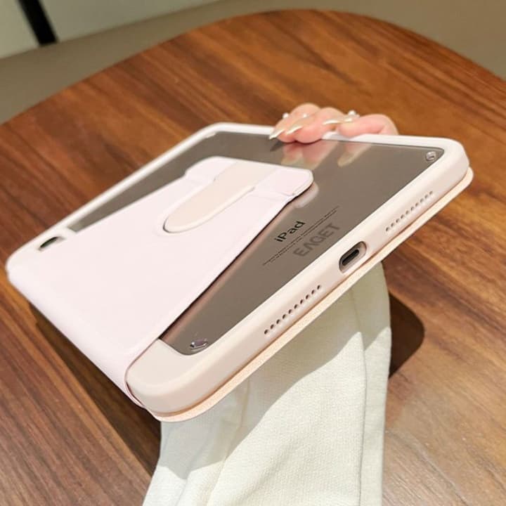 タブレットケース iPad/iPad Air/iPad Pro/mini 多機能ポケット付き透明背面保護ケース
