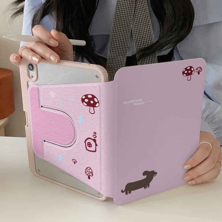 タブレットケース 格子模様 ねこちゃん 立て掛け式タブレットカバー iPad/iPad Air/iPad Pro/mini