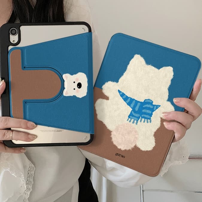タブレットケース もこもこくまさんの冬支度タブレットカバー iPad/iPad Air/iPad Pro/mini