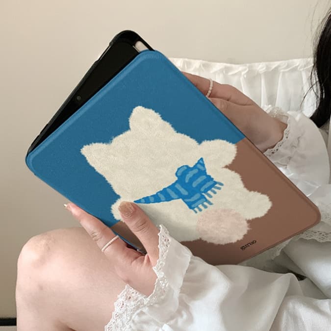 タブレットケース もこもこくまさんの冬支度タブレットカバー iPad/iPad Air/iPad Pro/mini