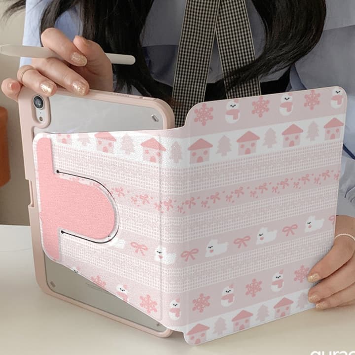 タブレットケース もこもこくまさんの冬支度タブレットカバー iPad/iPad Air/iPad Pro/mini
