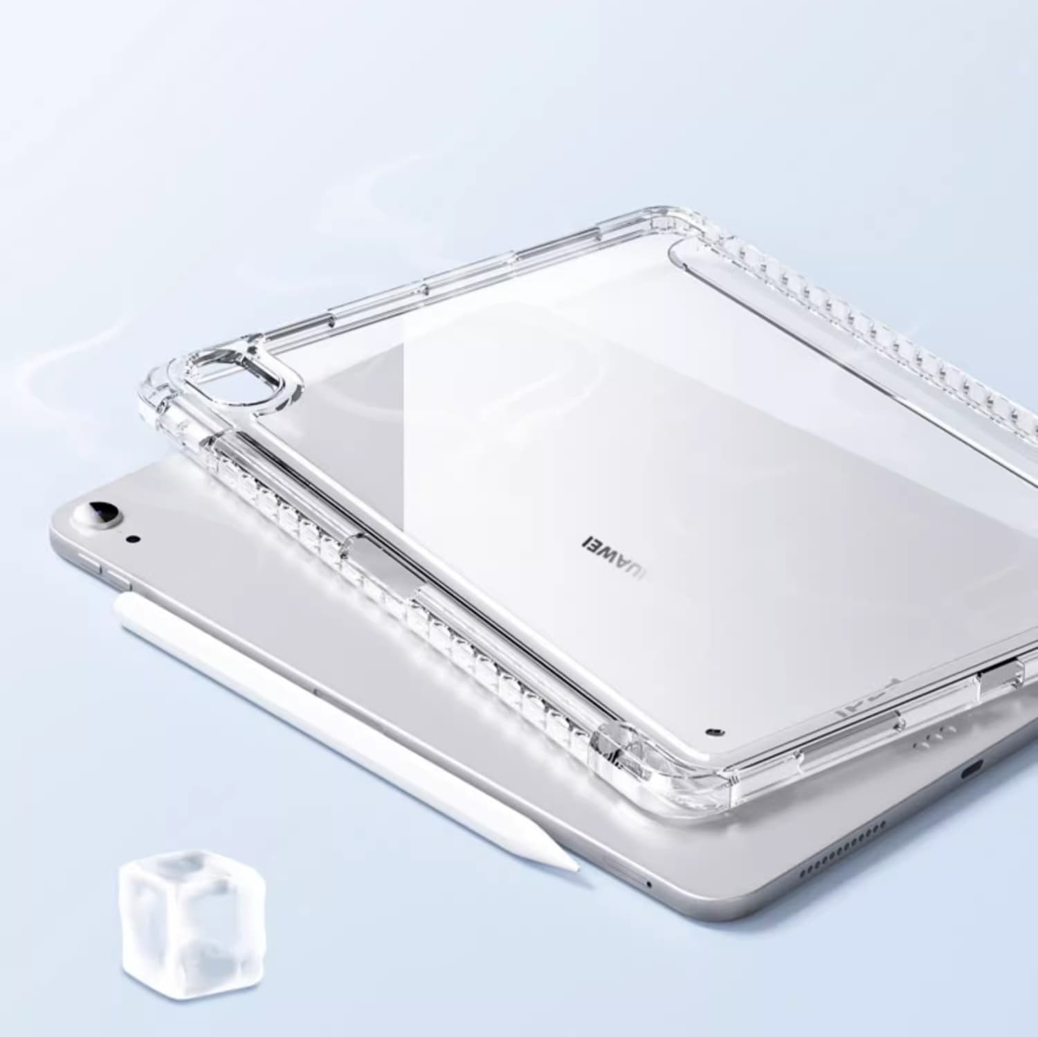 タブレットケース 透明保護カバー 折り畳みスタンド機能付き Xiaomi / Redmiタブレット