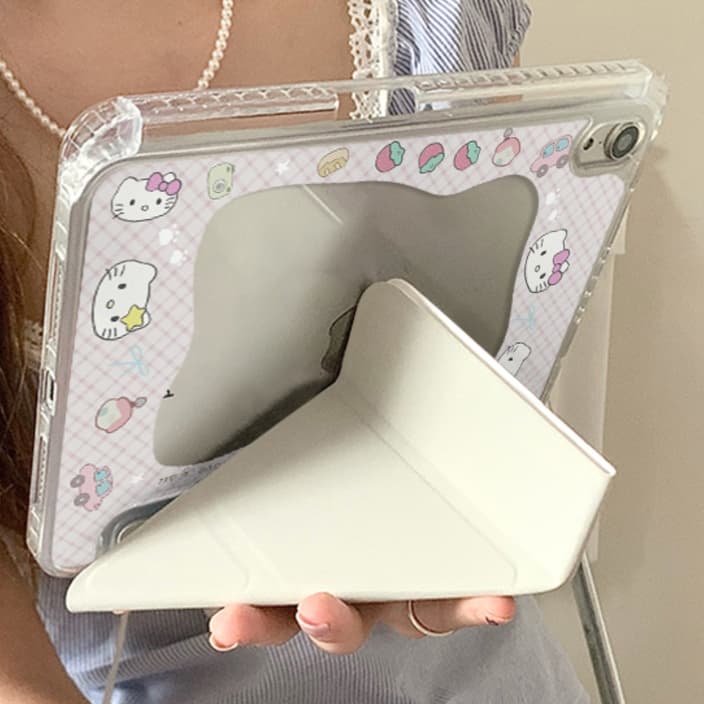 タブレットケース かわいい猫柄 折り畳み式タブレット保護カバー iPad/iPad Air/iPad Pro/mini