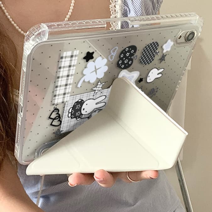タブレットケース うさぎとりんごの可愛いタブレット保護カバー iPad/iPad Air/iPad Pro/mini