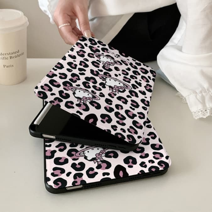 タブレットケース 豹柄キティちゃん可愛いタブレット保護ケース iPad/iPad Air/iPad Pro/mini