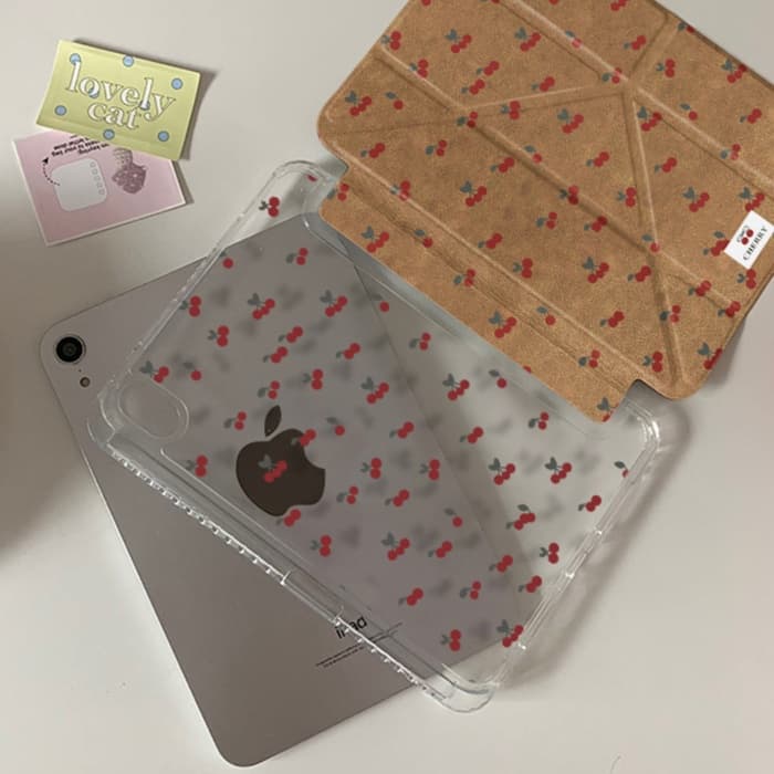 タブレットケース さくらんぼ柄 折りたたみ式保護タブレットケース iPad/iPad Air/iPad Pro/mini