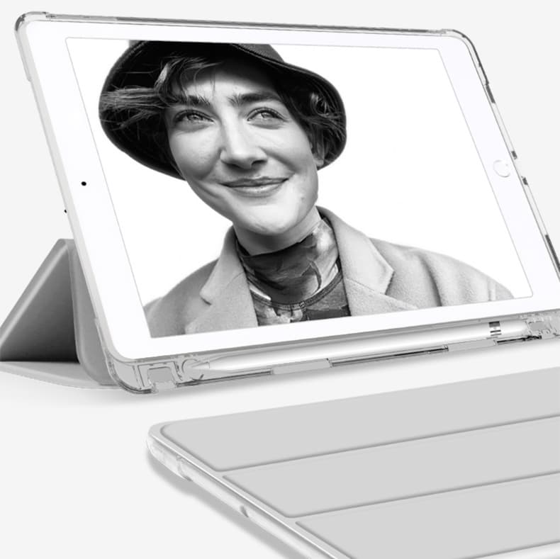 タブレットケース 三つ折り 薄型 透明背面保護ケース iPad/iPad Air/iPad Pro/mini