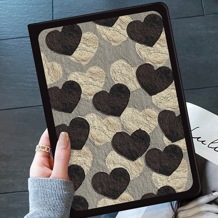 タブレットケース iPad/iPad Air/iPad PRo/mini モザイクハート 薄型保護タブレットケース