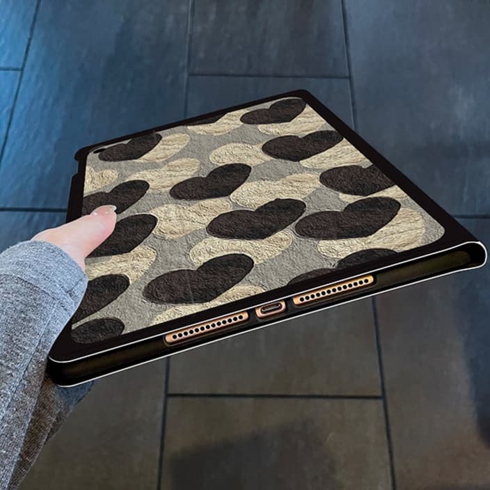 タブレットケース iPad/iPad Air/iPad PRo/mini モザイクハート 薄型保護タブレットケース
