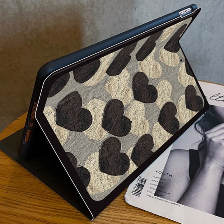 タブレットケース iPad/iPad Air/iPad PRo/mini モザイクハート 薄型保護タブレットケース