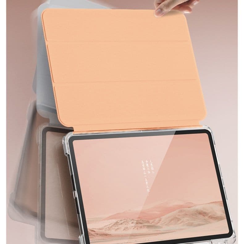 タブレットケース 透明背面板 三つ折り式保護カバー iPad/iPad Air/iPad Pro/mini
