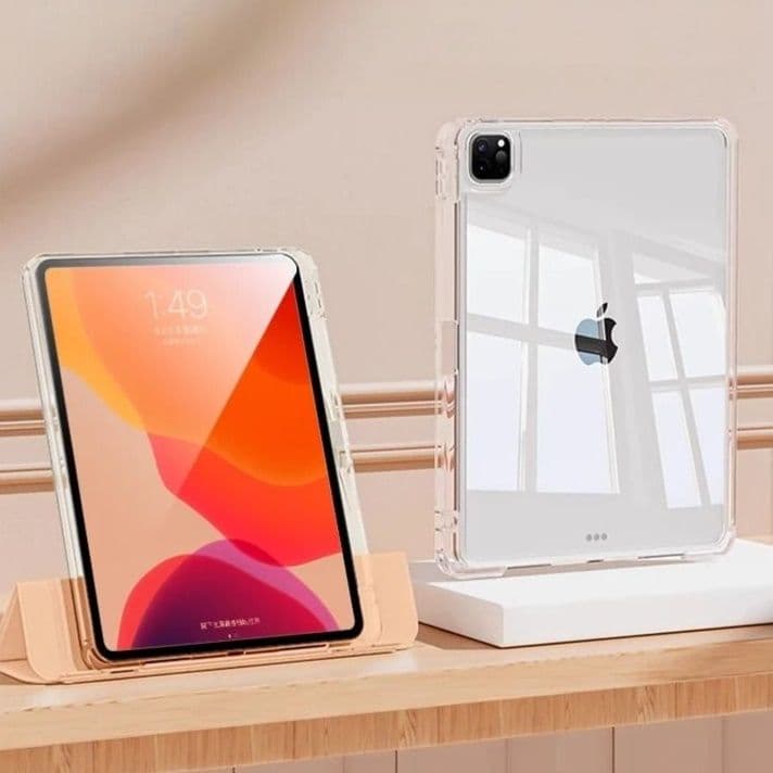 タブレットケース 透明背面板 三つ折り式保護カバー iPad/iPad Air/iPad Pro/mini