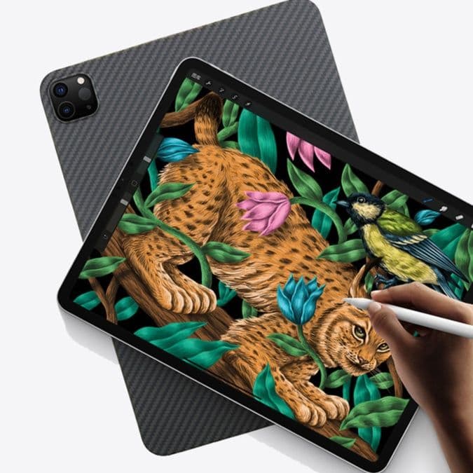 タブレットケース 薄型 炭素繊維柄 タブレット保護カバー iPad/iPad Air/iPad Pro/mini