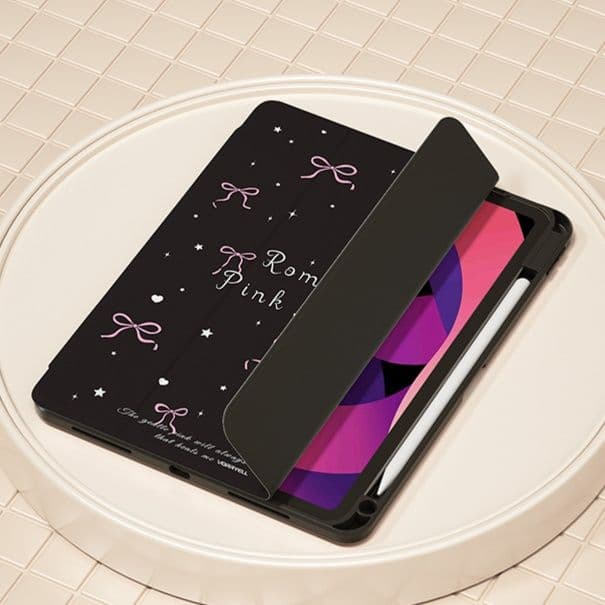 タブレットケース リボン柄 回転式タブレットカバー iPad/iPad Air/iPad Pro/mini