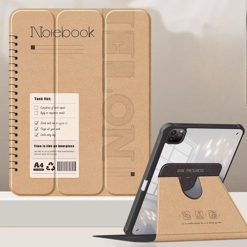 タブレットケース  ノート風 全方位回転式 防塵耐衝撃タブレット保護ケース iPad/iPad Air/iPad PRo/mini
