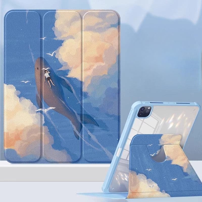 タブレットケース  ノート風 全方位回転式 防塵耐衝撃タブレット保護ケース iPad/iPad Air/iPad PRo/mini
