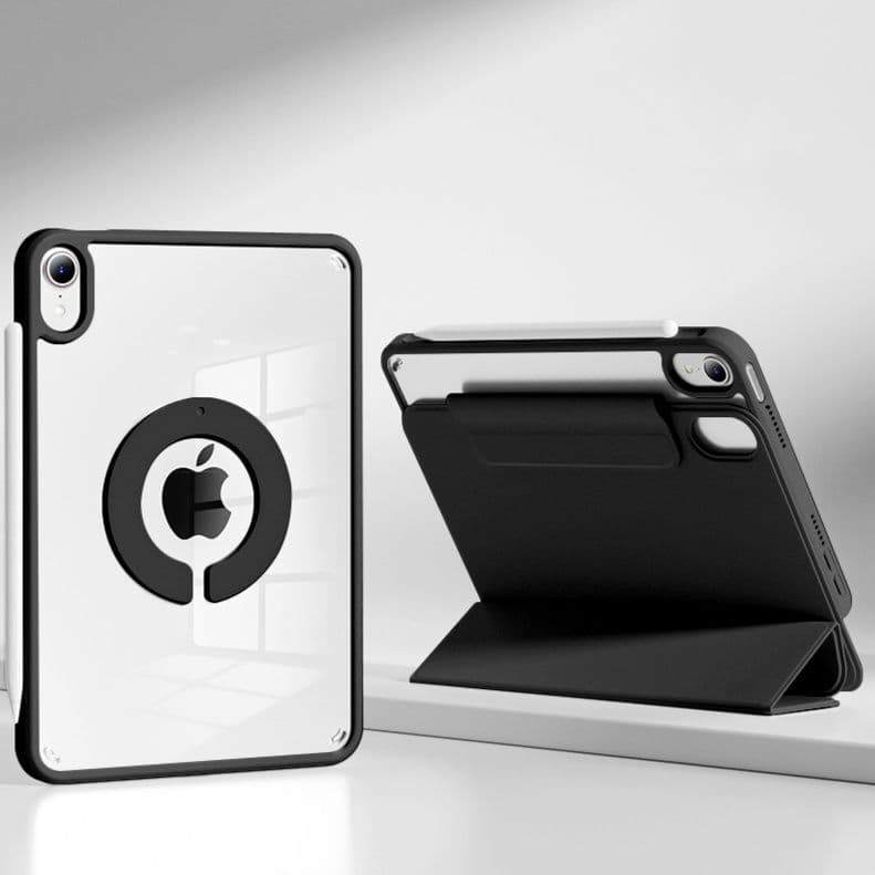 タブレットケース iPad/iPad Air/iPad Pro/mini 多機能スタンド付き 透明バックパネル保護ケース