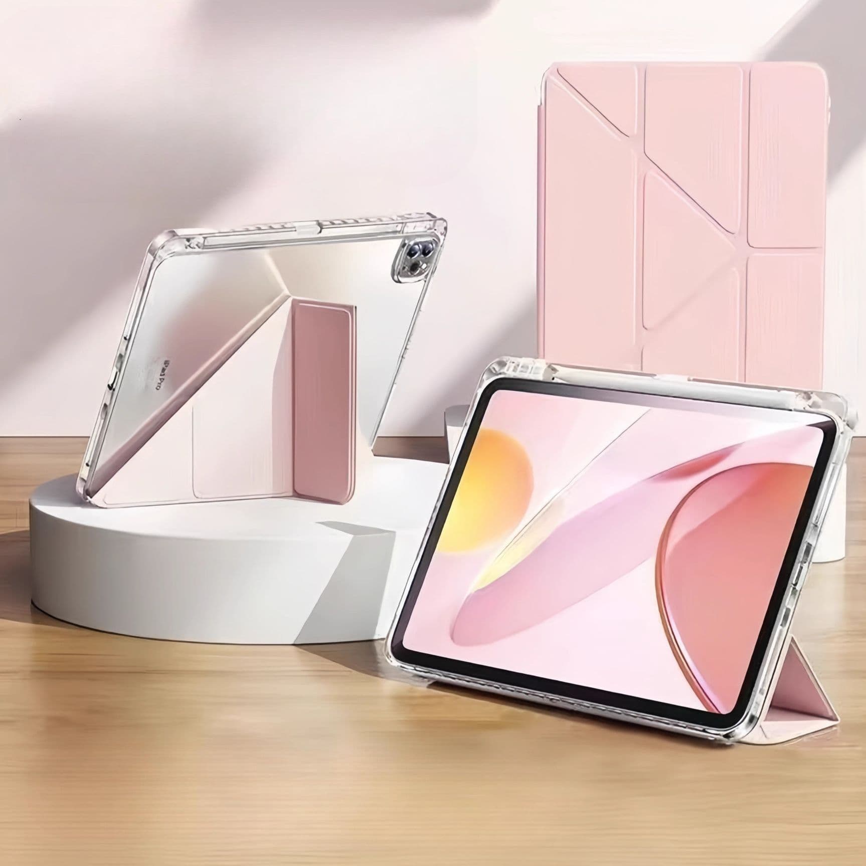タブレットケース iPad 三つ折り設計 多角タブレット保護カバー