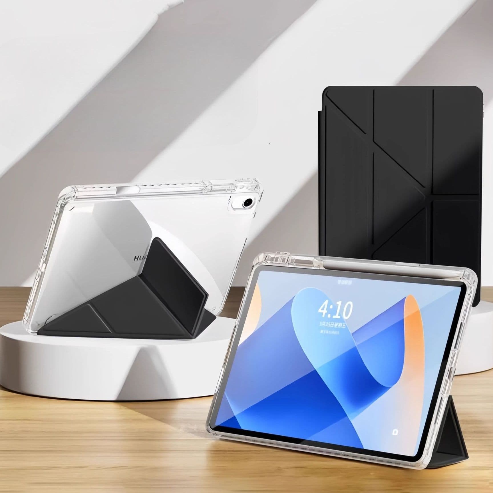 タブレットケース iPad 三つ折り設計 多角タブレット保護カバー