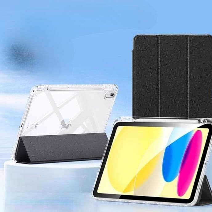 タブレットケース iPad/iPad Air/iPad Pro/mini 超軽量 透明 保護ケース 折りたたみ式