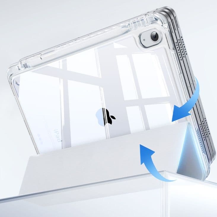 タブレットケース iPad/iPad Air/iPad Pro/mini 超軽量 透明 保護ケース 折りたたみ式