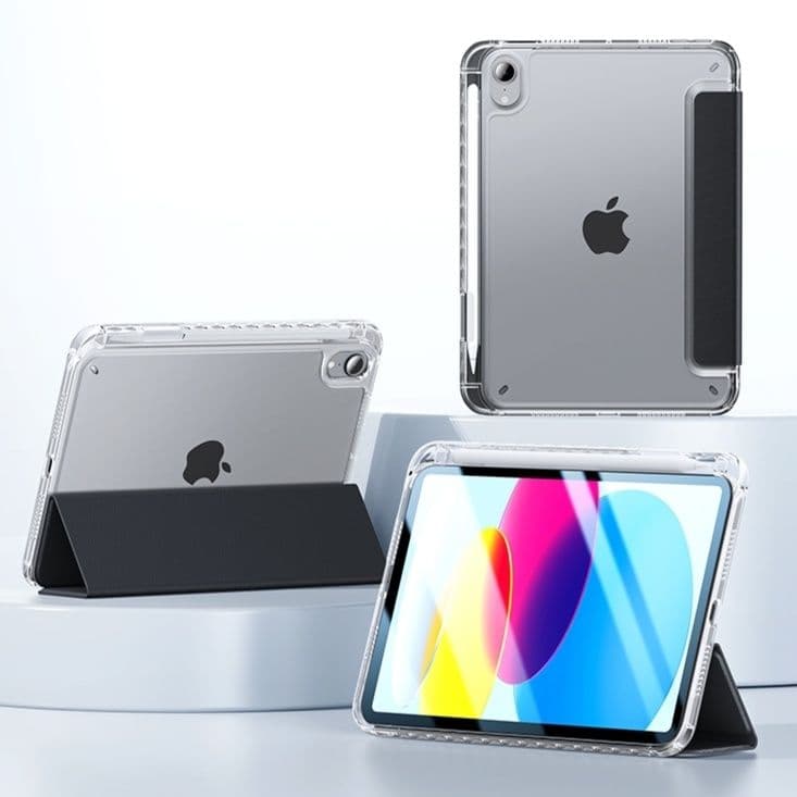 タブレットケース iPad/iPad Air/iPad Pro/mini 超軽量 透明 保護ケース 折りたたみ式