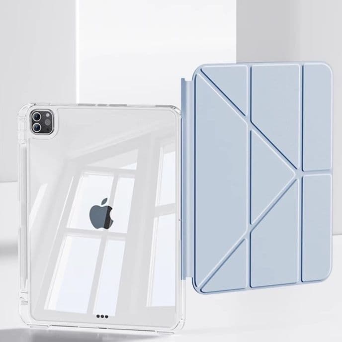 タブレットケース iPad/iPad Air/iPad Pro/mini 透明保護 折りたたみ式 多機能タブレットカバー