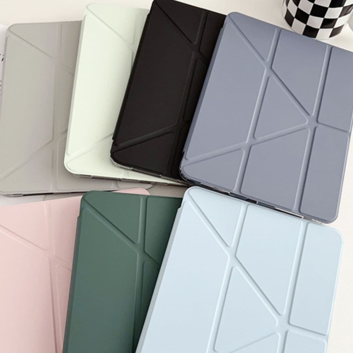 タブレットケース iPad/iPad Air/iPad Pro/mini 多角形デザイン 折りたたみ式タブレット保護カバー